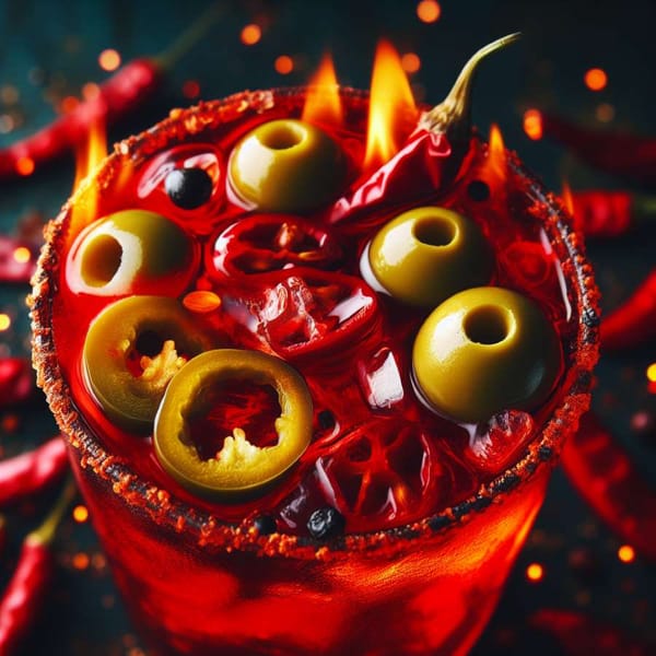 This Bloody Bullfighter packs a punch, with tangy olives, fiery jalapeño, and a spice medley.
