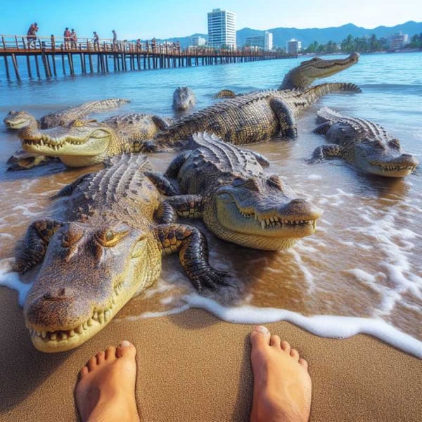 Sun's out, scales out! Catching some rays with the locals in Puerto Vallarta.