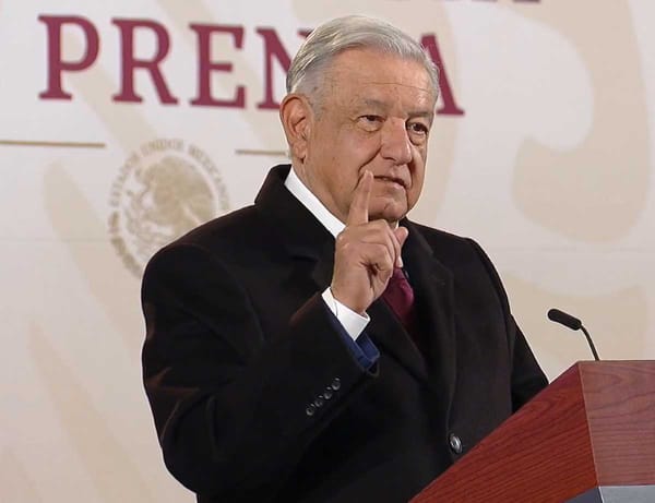 Mexican President Andrés Manuel López Obrador speaks enthusiastically about his government's initiatives.