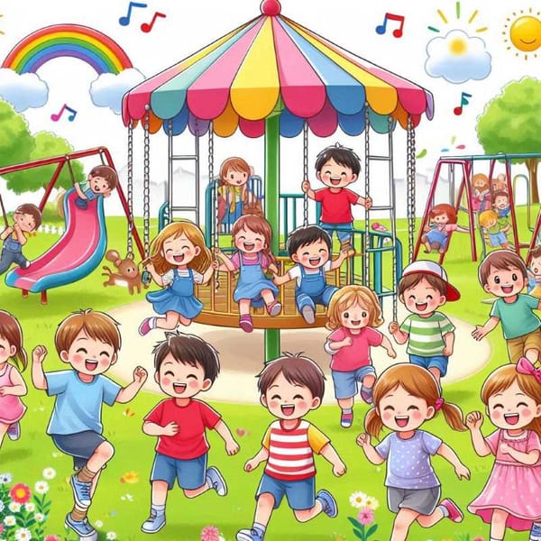 Illustration representing children playing.