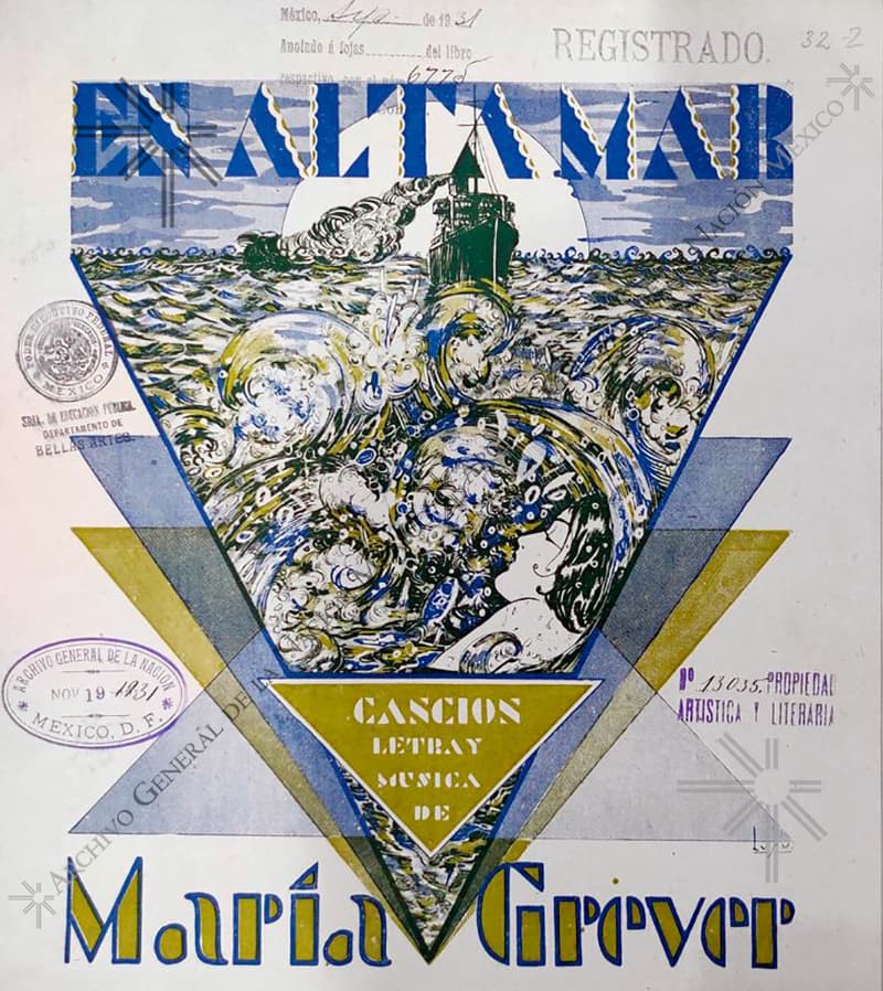 María Grever, "En alta mar", 1931, AGN, Artistic and Literary Property, box 528, record number 13035.