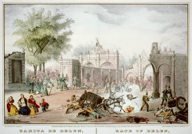 Image of the Belen sentry box during the Battle of Chapultepec in 1847.