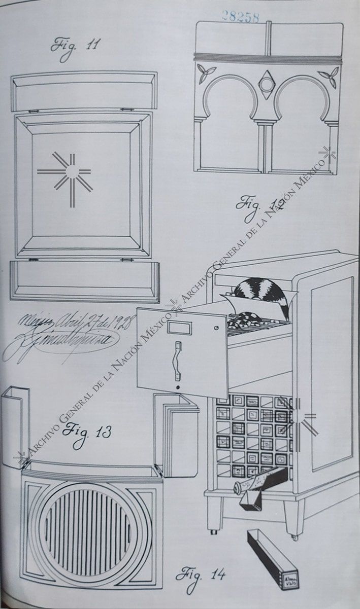 Patent for a case to preserve and arrange phonograph records called "disquero universal".