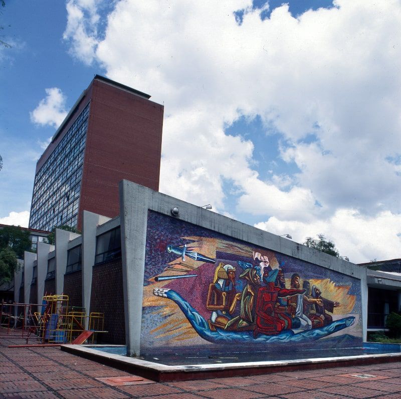 José Chávez Morado, The Return of Quetzalcóatl, 1952-1953, enamel mosaic.