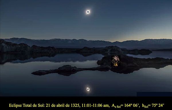 Total Solar Eclipse of the Valley of the Sun and Moon on April 21, 1325 in Pre-Hispanic Mexico, Mexico-Tenochtitlan. 