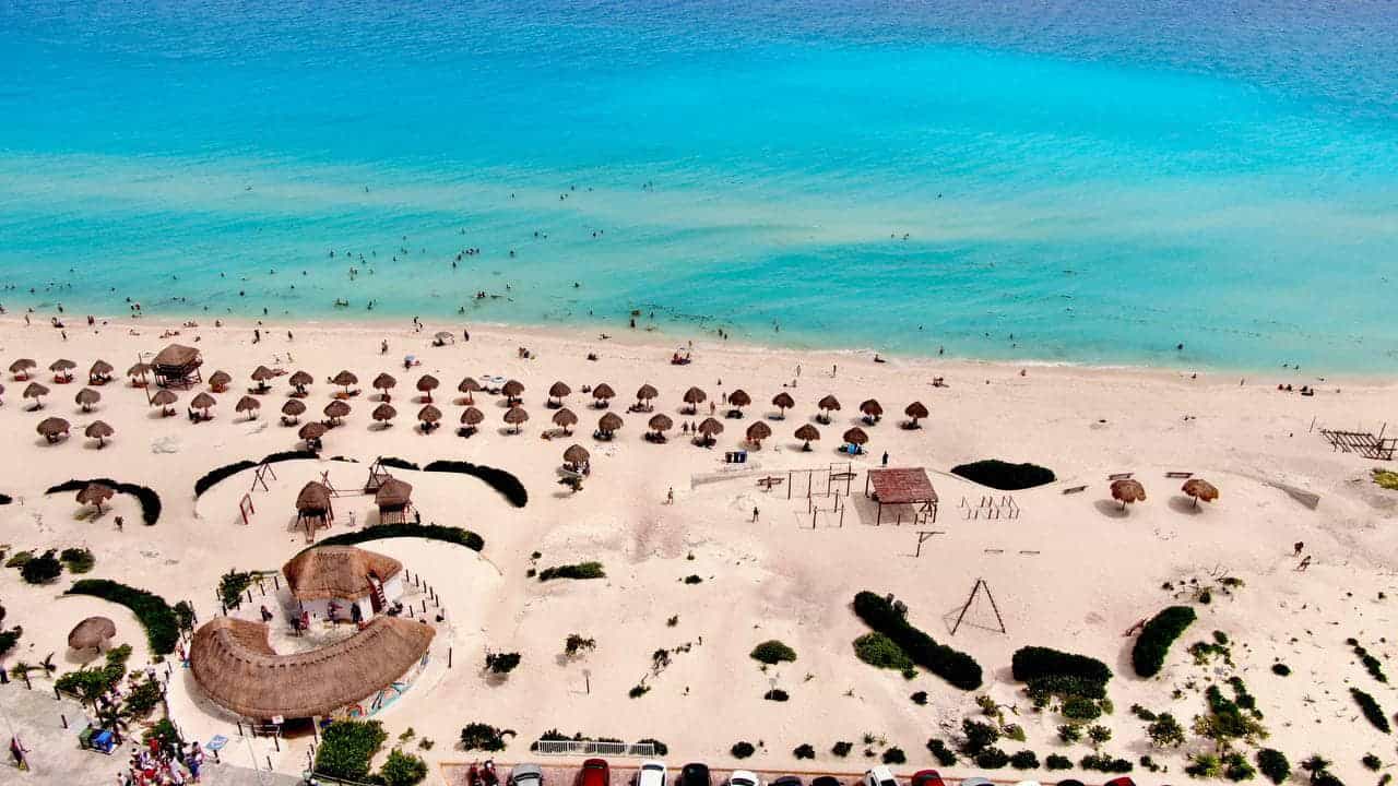 The beaches in Cancun have been cleared of seaweed.