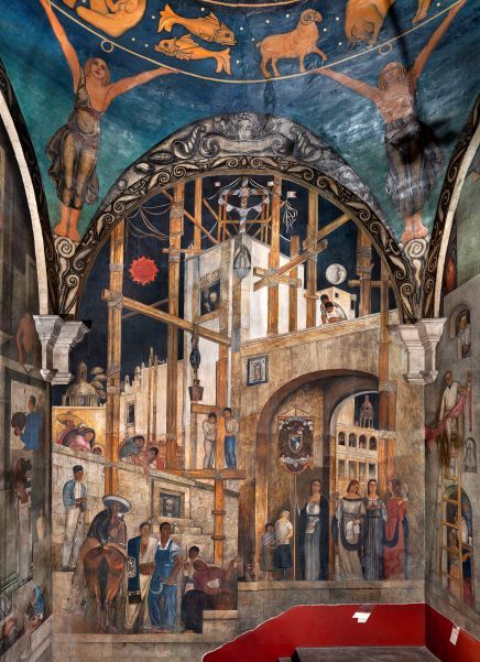 The Feast of the Holy Cross mural by Roberto Montenegro.