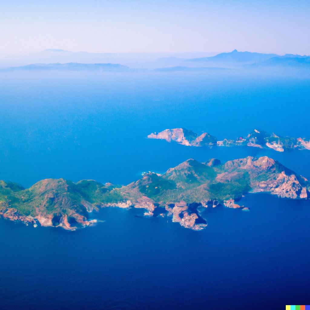 Panoramic view of the islands in the Mexican Pacific.