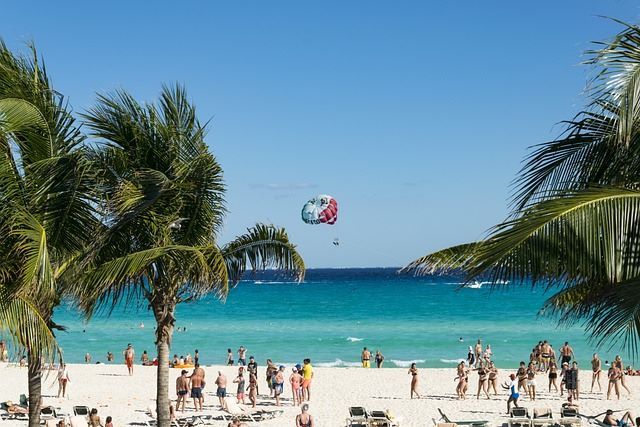 Enjoying the crystal-clear waters and white sand at Cancún's breathtaking beaches.