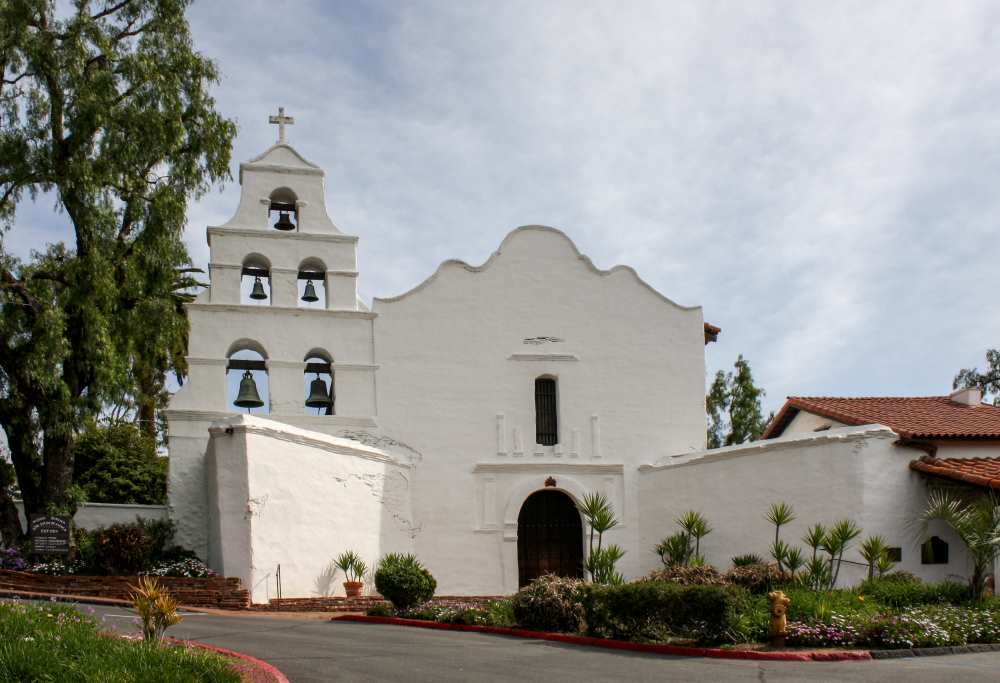 A view of the San Diego de Alcalá mission, established by the Franciscans in 1769.
