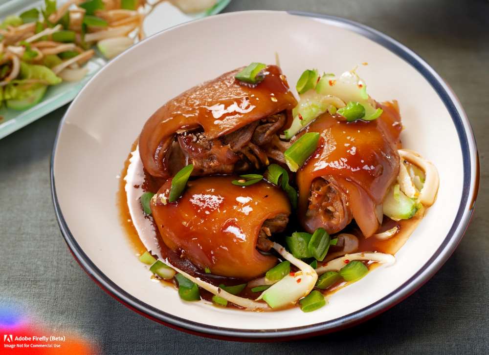 Trotters with vinaigrette: A tangy and zesty twist to a classic dish.