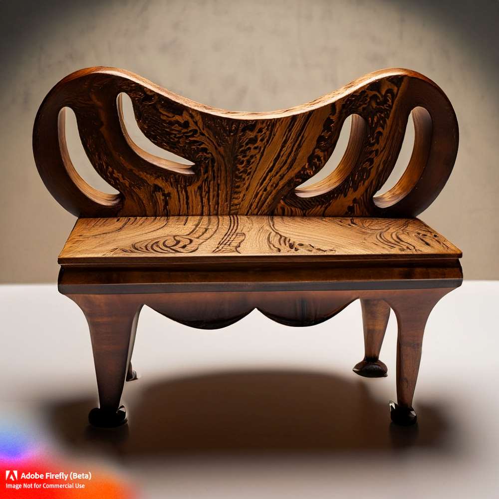 The unique beauty of wood is captured in this handcrafted furniture piece.