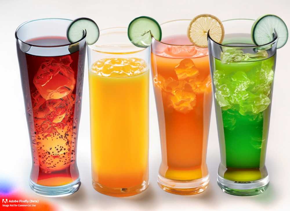 A variety of taxed beverages showcasing the effectiveness of excise taxes in reducing their consumption.