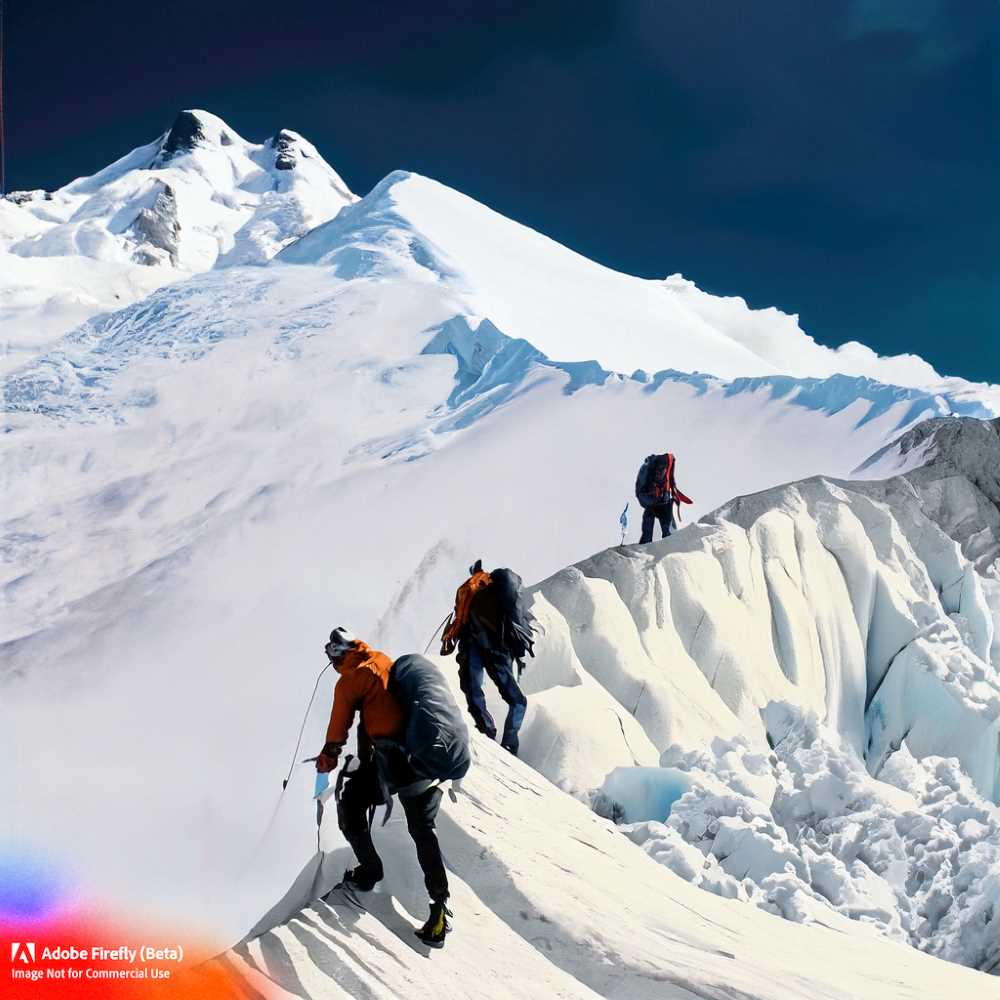 Climbers ascend the Jamapa Glacier on Pico de Orizaba, the highest peak in Mexico.