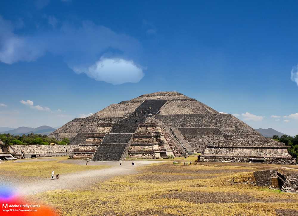 The impressive pyramids of Teotihuacan, Mexico, stand as a testament to the former grandeur.