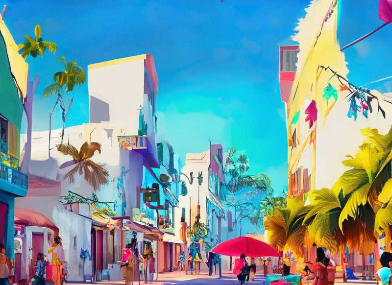 The streets of Playa del Carmen come alive with colorful sights and sounds, captivating visitors at every turn.