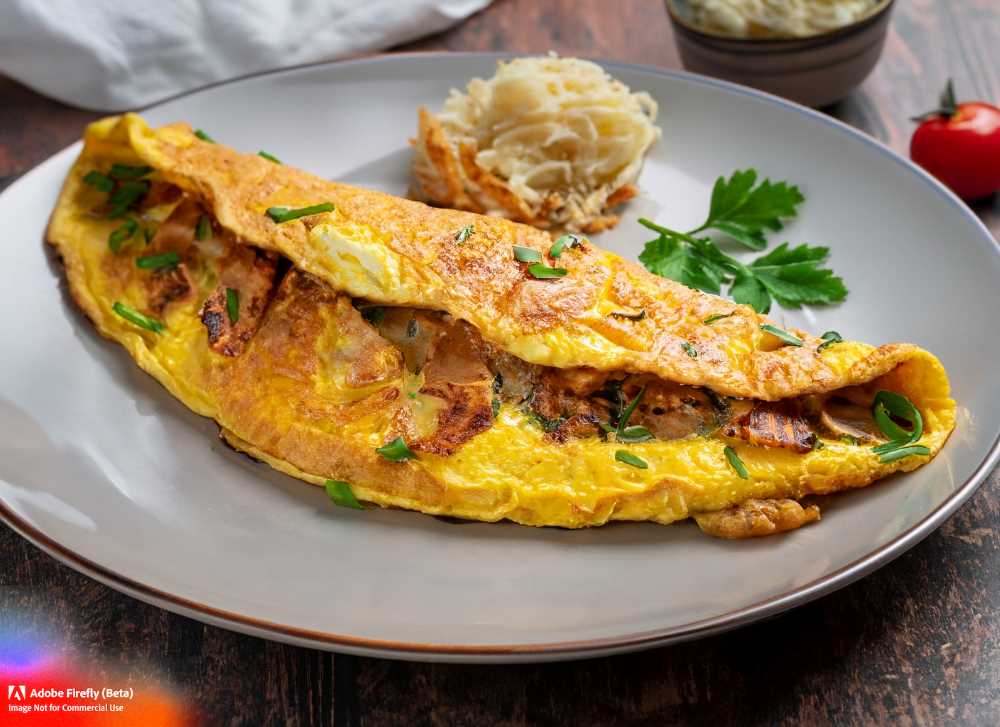 A mouthwatering Smoked Fish Omelet infused with Arab flavors, featuring flaky smoked mullet.