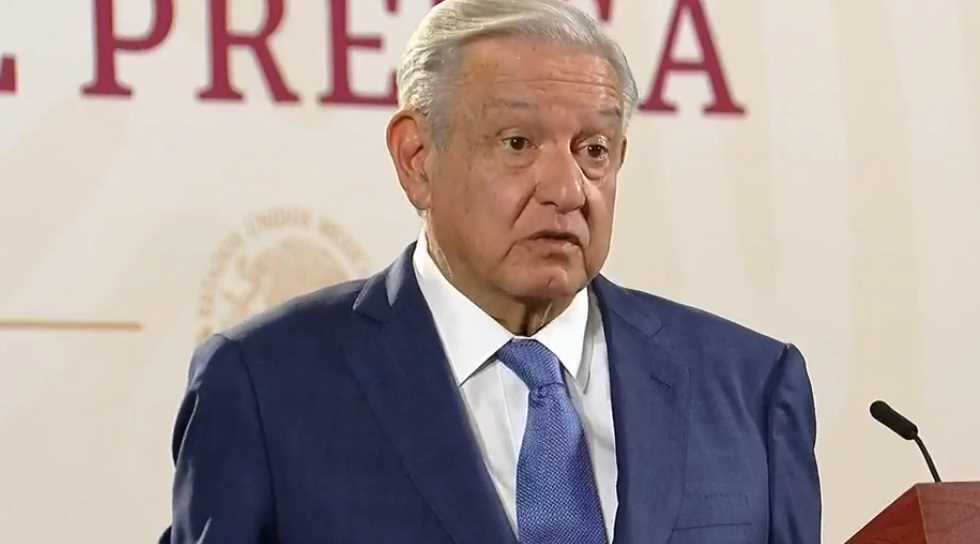 President Andrés Manuel López Obrador addresses the nation during his morning conference at the National Palace.