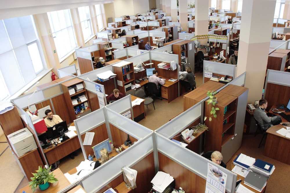 Office cubicles where women earn 35% less than their male counterparts.