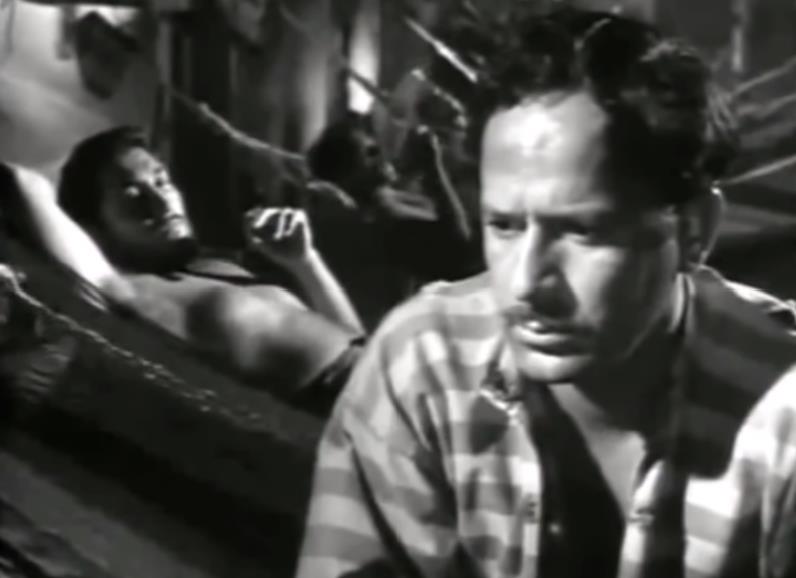 Pedro Infante in his iconic role as Felipe Ortiz, a character etched against the haunting backdrop of Islas Marías.