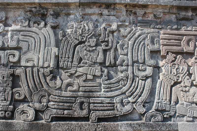 The enigmatic base of the Temple of the Feathered Serpents at Xochicalco.