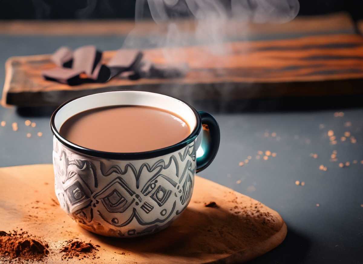 A steaming cup of homemade pinole atole, a Mexican classic with a rich history.