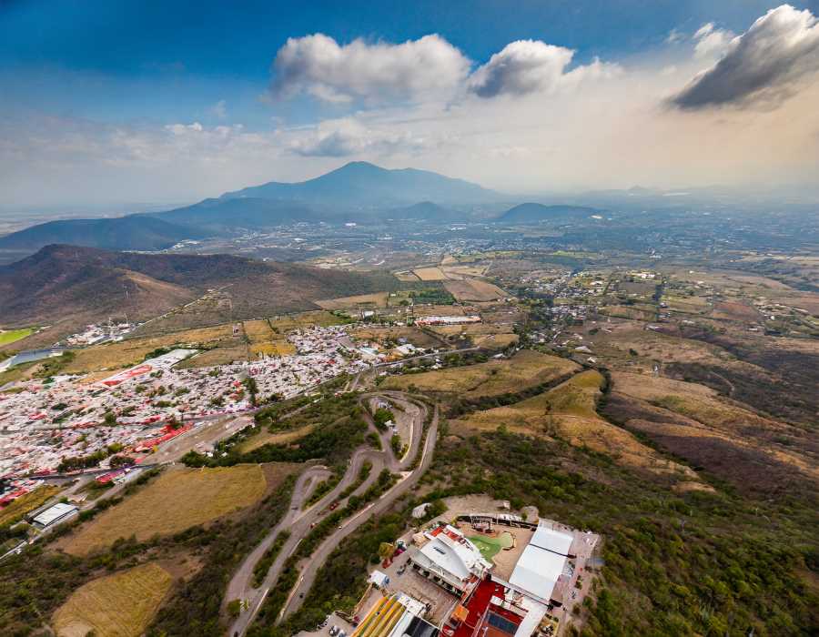 Aerial view of Ciénega de Flores, Mexico.