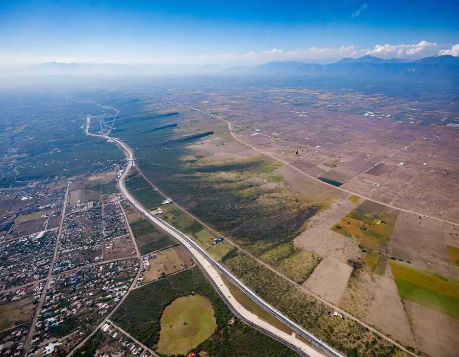 Aerial View of Mexico's Northern Border: The epicenter of nearshoring growth.