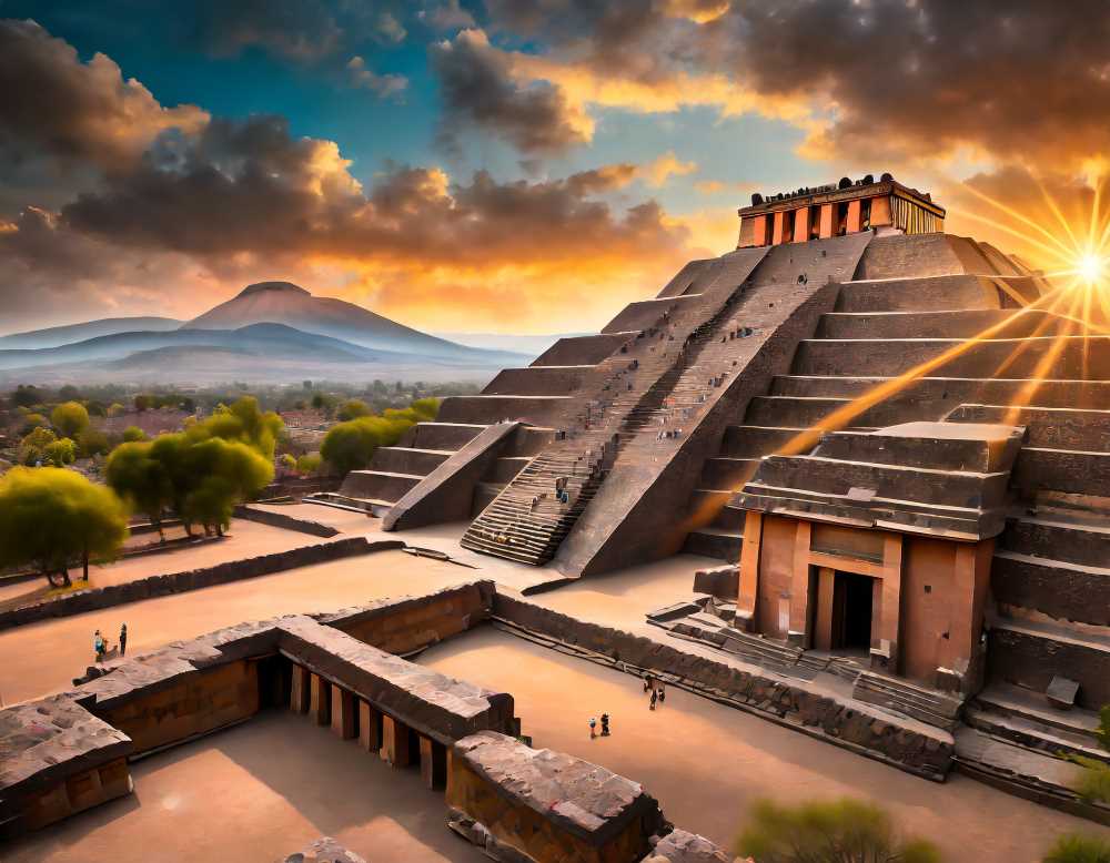 Behold the awe-inspiring temples of Tenochtitlan, a testament to the Aztecs' architectural prowess.